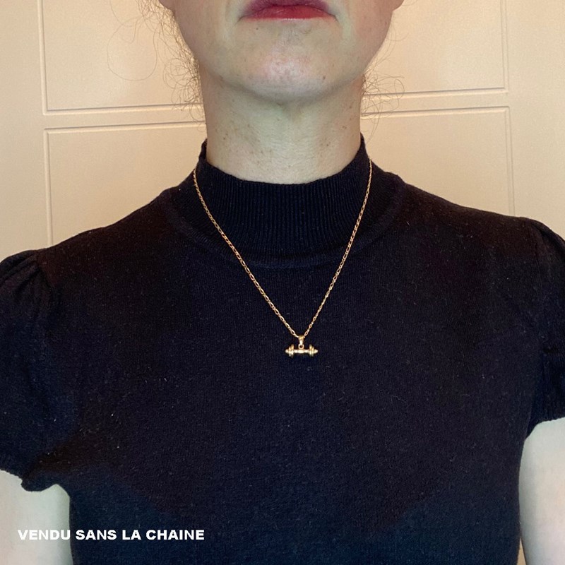 Pendentif haltère - Plaqué or