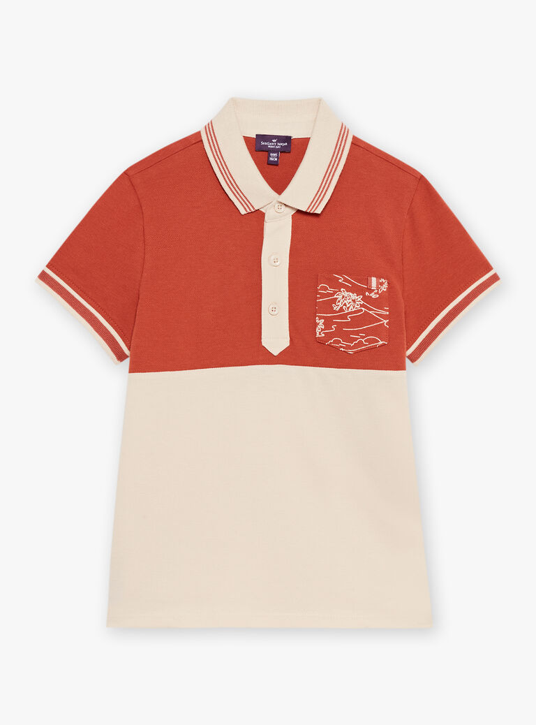 Polo bicolore à manches courtes