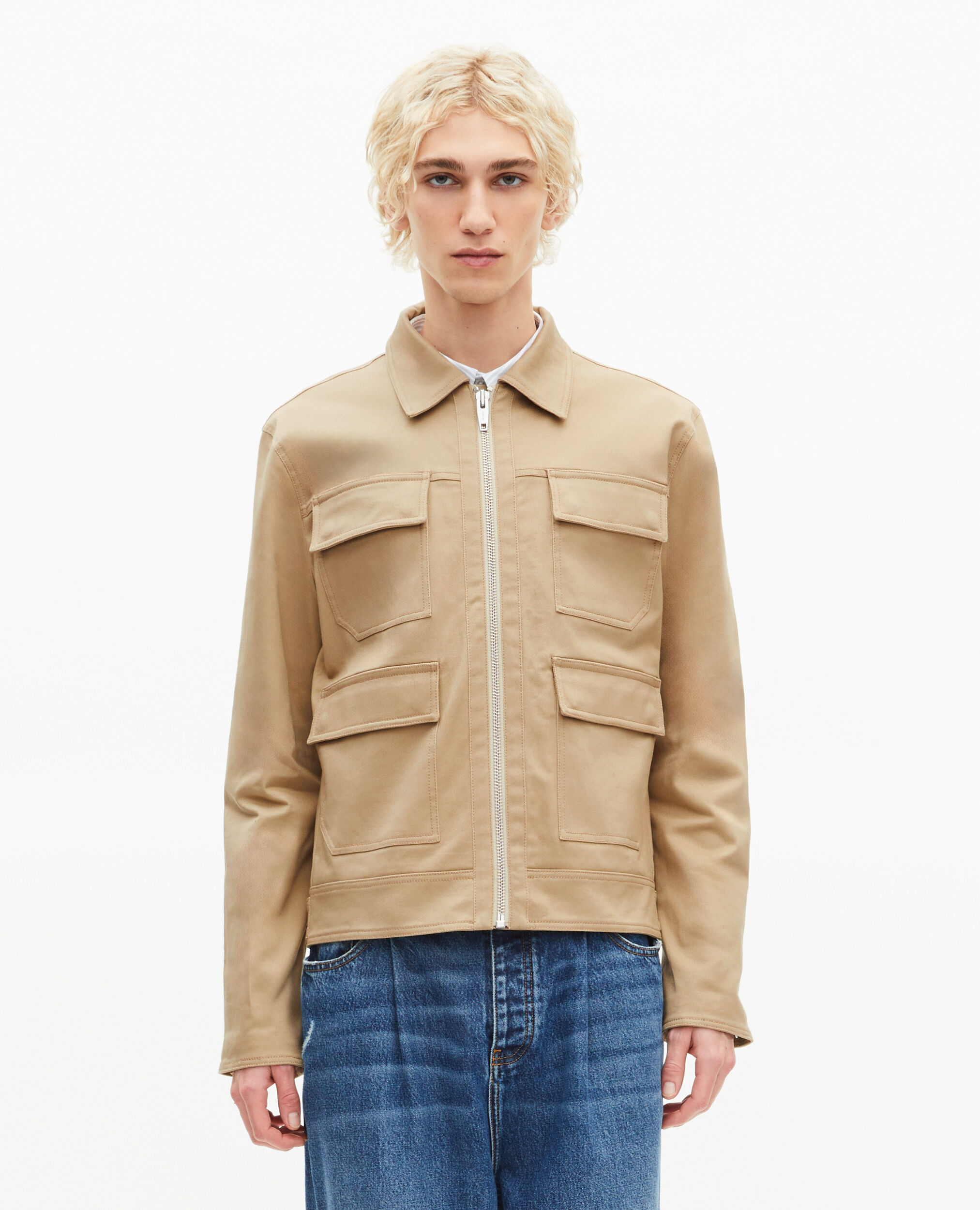 Blouson en coton beige