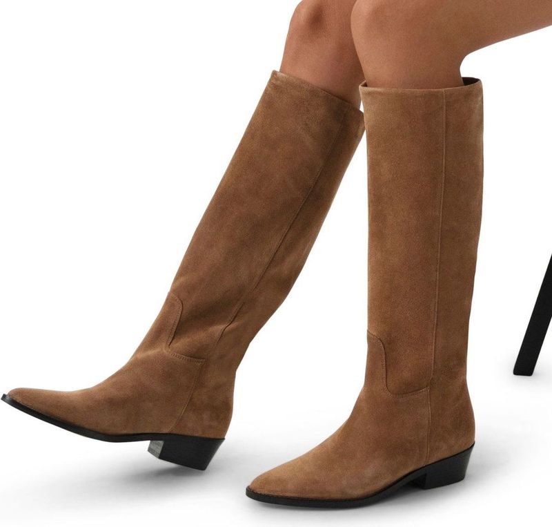 Manfield - Hoge Laarzen - Beige - Suède
