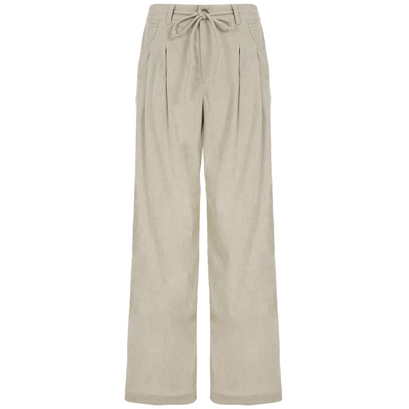 Cincine - Corduroy broek met hoge taille en wijde pijpen