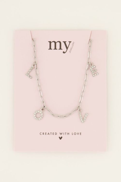 Ketting met love letters & strass