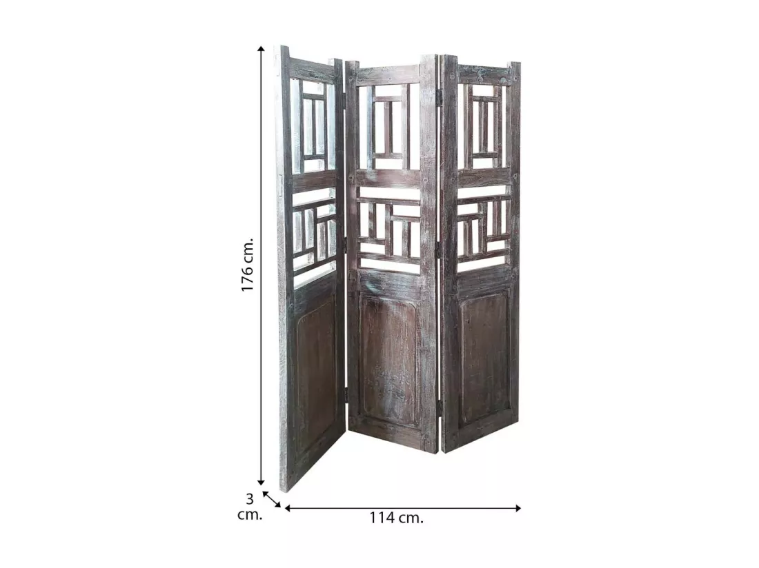 Paravent en bois marron 114x3x176h