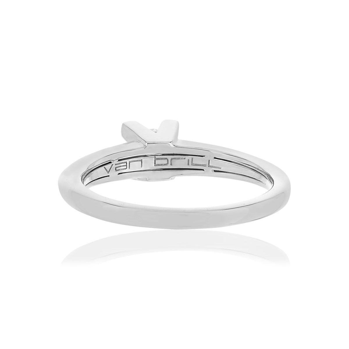 Solitaire VAN BRILL or blanc 750, diamants.