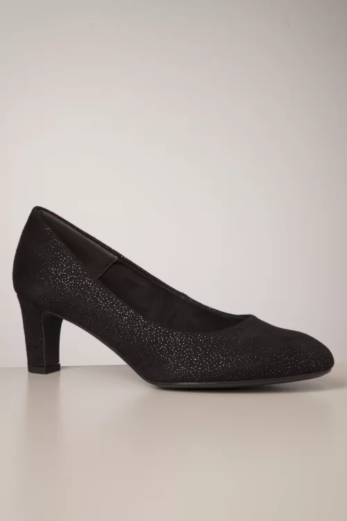Tamaris Sally Glitter pumps in zwart