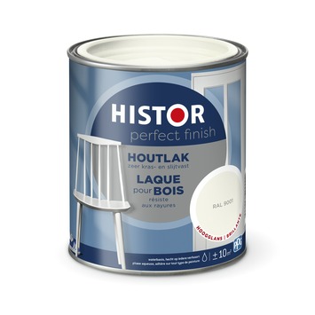 Histor Perfect Finish houtlak hoogglans RAL 9001 wit 750 ml
