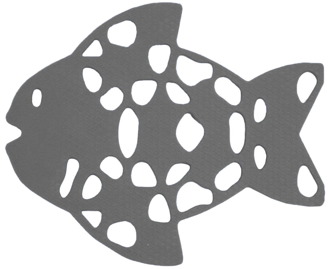 6er Anti-Rutschfigur Fisch, Anthrazit, ca. 13,5 x 11 cm