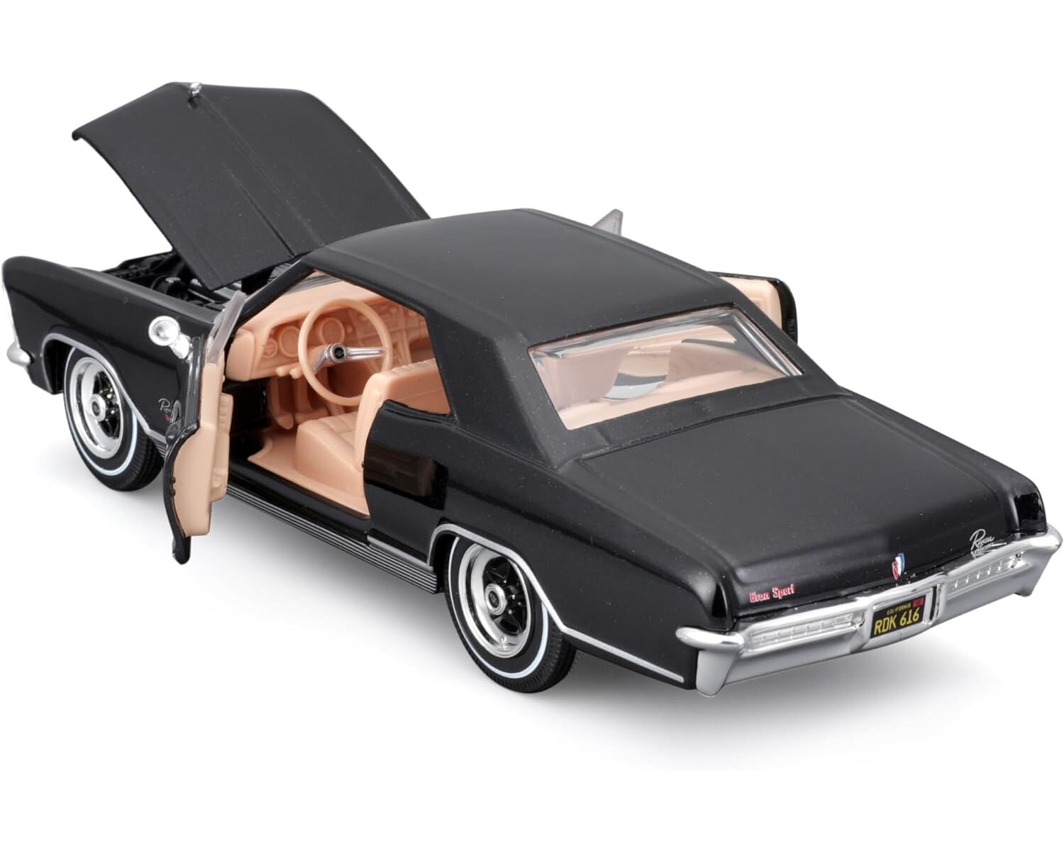 Maisto 31214 - Modellauto - Buick Riviera (schwarz, Maßstab 1:24) Modell Auto Spielzeugauto
