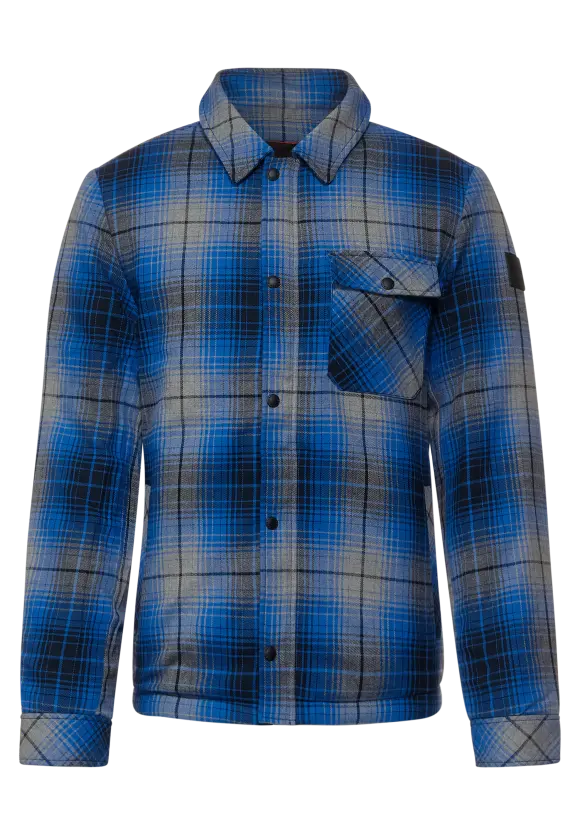 Overshirt mit Karodessin - imperial blue