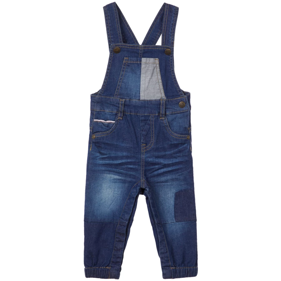 name it Boys Jeans Latzhose Romeo dark blue denim