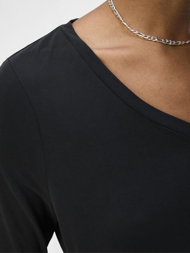 Object OBJANNIE RE L/S V-NECK TOP NOOS Black