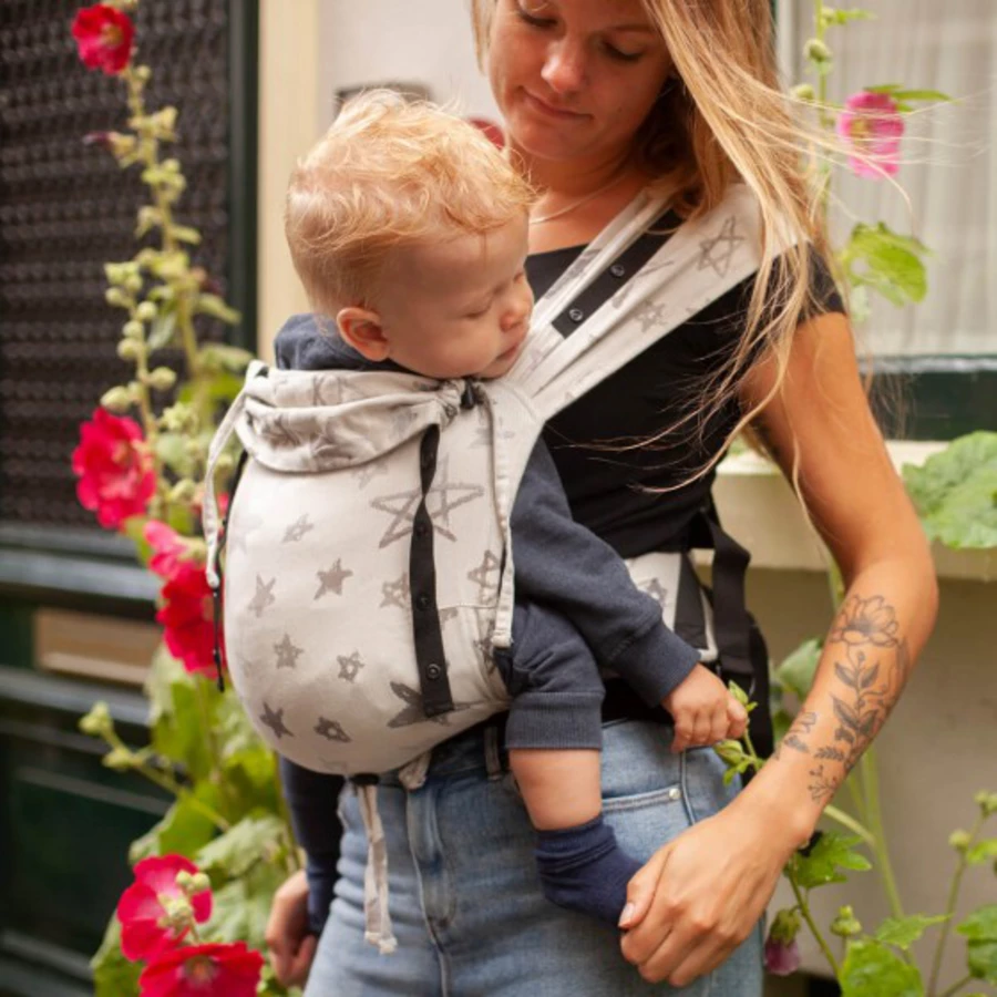 Hoppediz Neugeborenen Babytrage Primeo Jacquard Singapur Grey