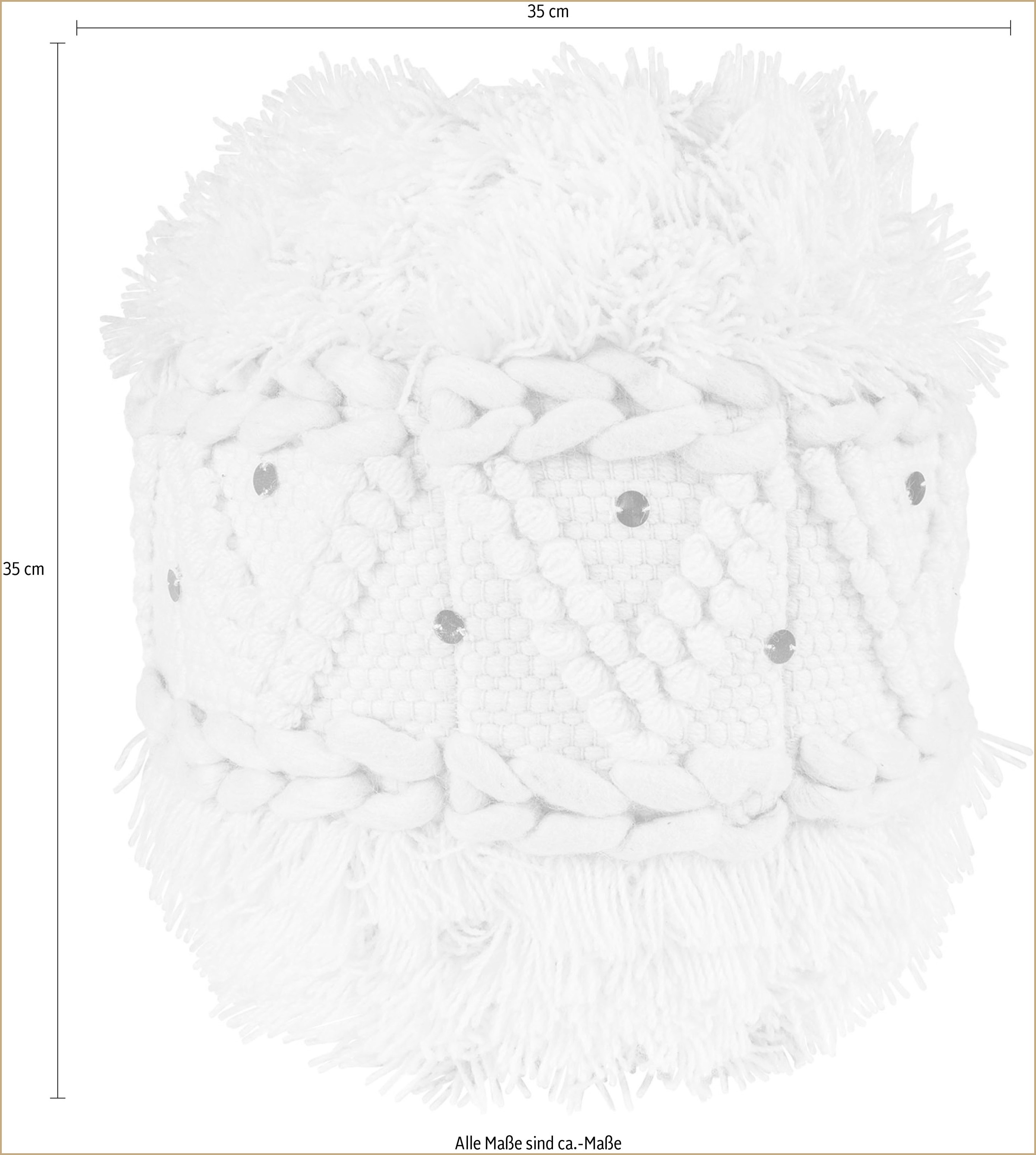 Kayoom Pouf »Bohist 525 35cm x 35cm,   Strukturen mit Fransen und Quasten« 1 Stk. tlg. handgefertigt, Unikat, sehr gut kombinierbar, vielfältig im Einsatz