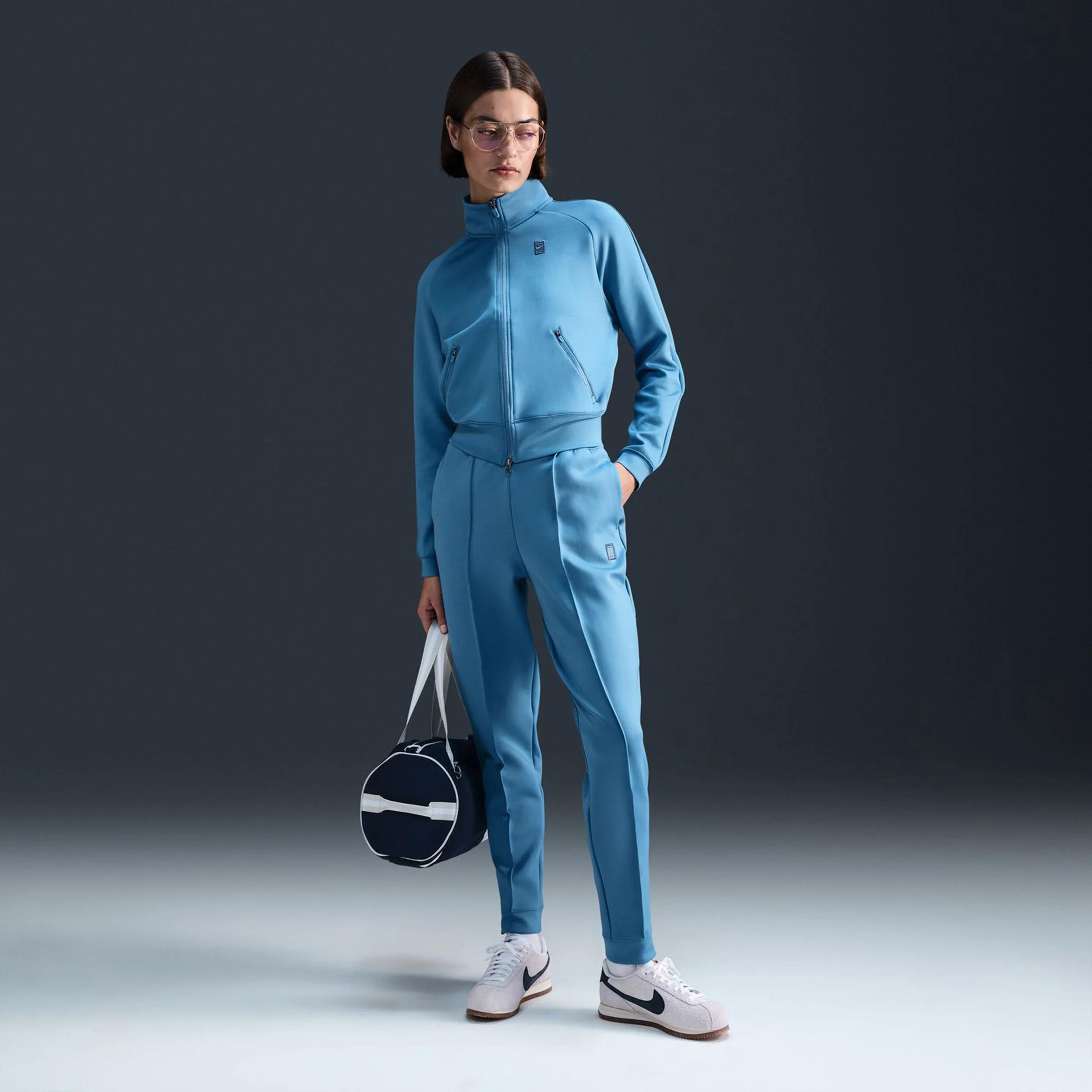 Nike Court Dri-Fit Heritage Pantalon Survêtement Femmes - Bleu Clair