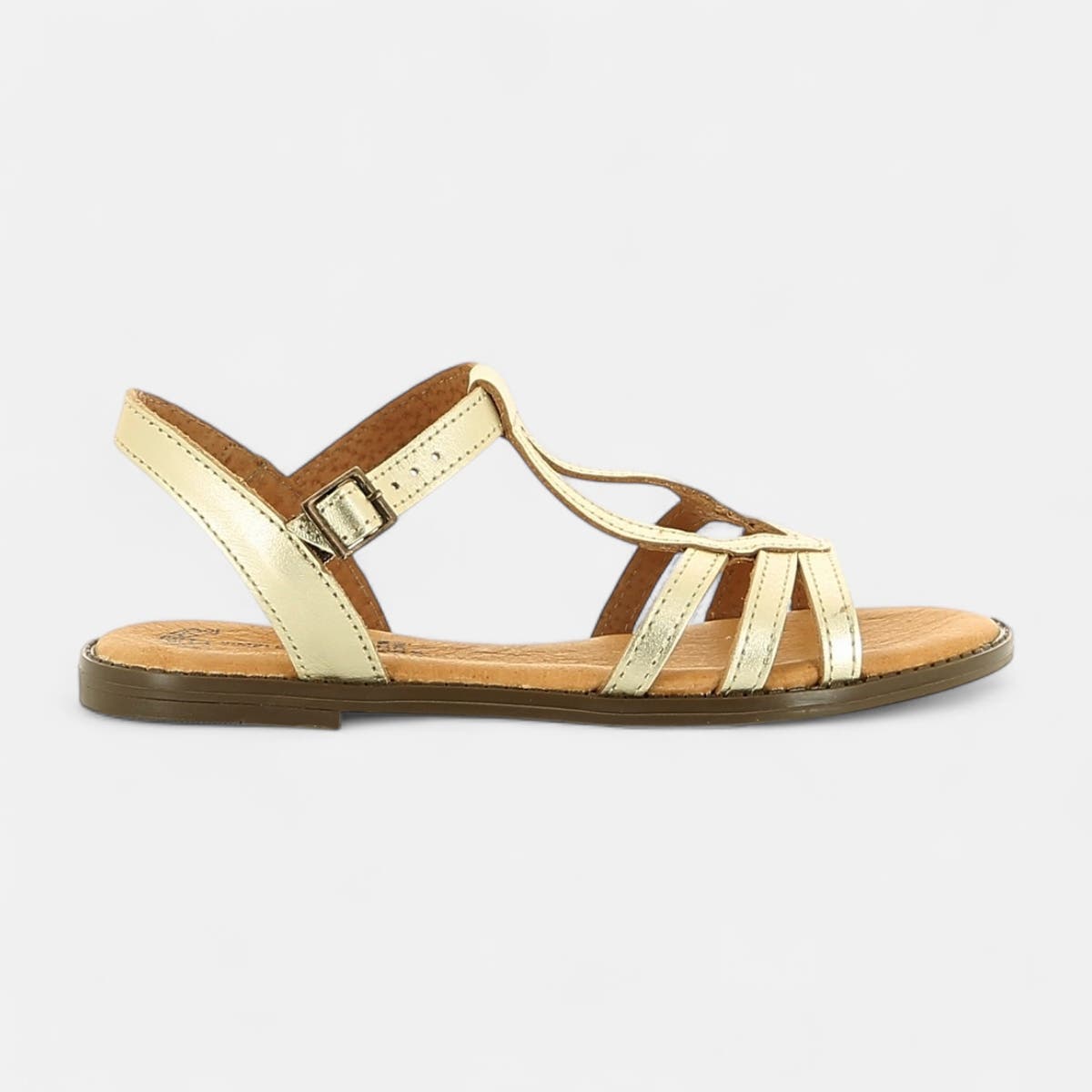 Nu-pieds Femme en cuir or