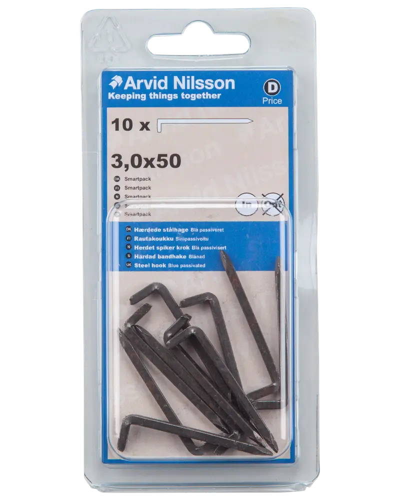 Arvid Nilsson Stålhage hærdet Ø3 x 50 mm 10pk