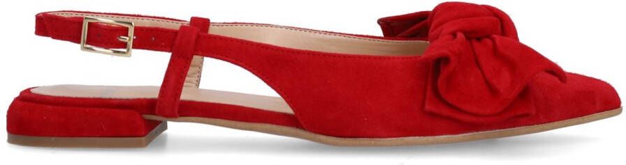 Manfield suède slingback loafers rood