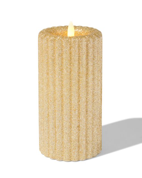 led kaars glitter goud