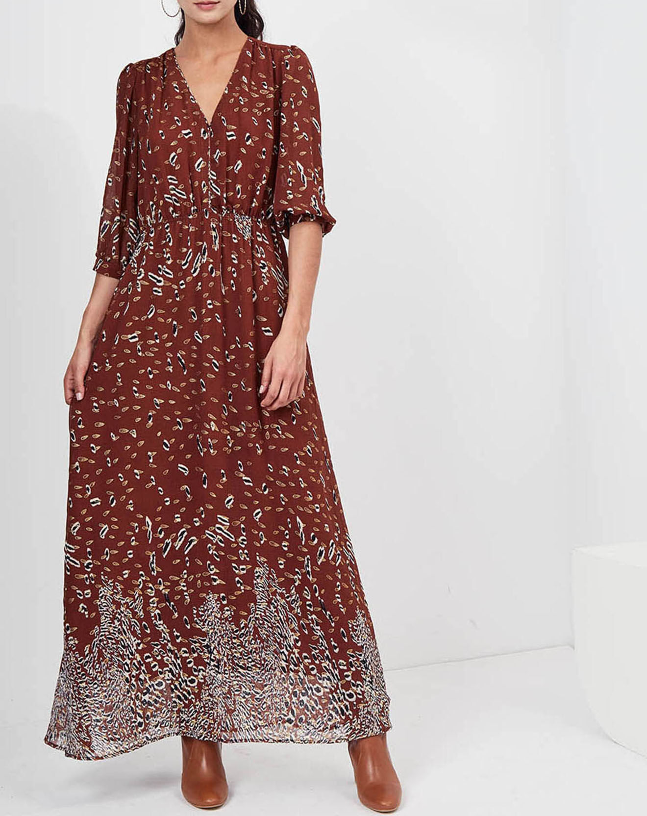 See u Soon Robe Sauge imprimée marron