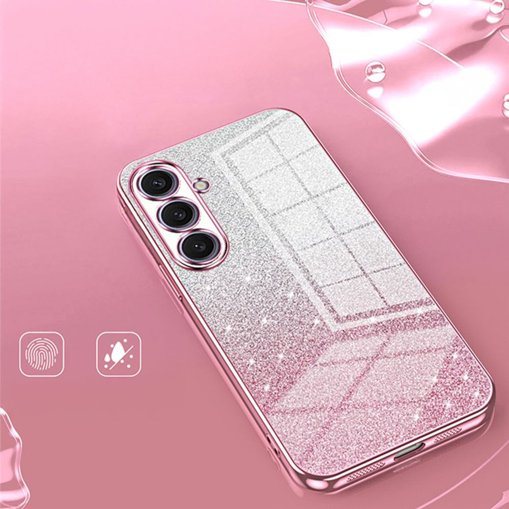 Samsung Galaxy S25  Plus Gummi Case Schutzhülle im Glitzer Design - Schwarz / Silber