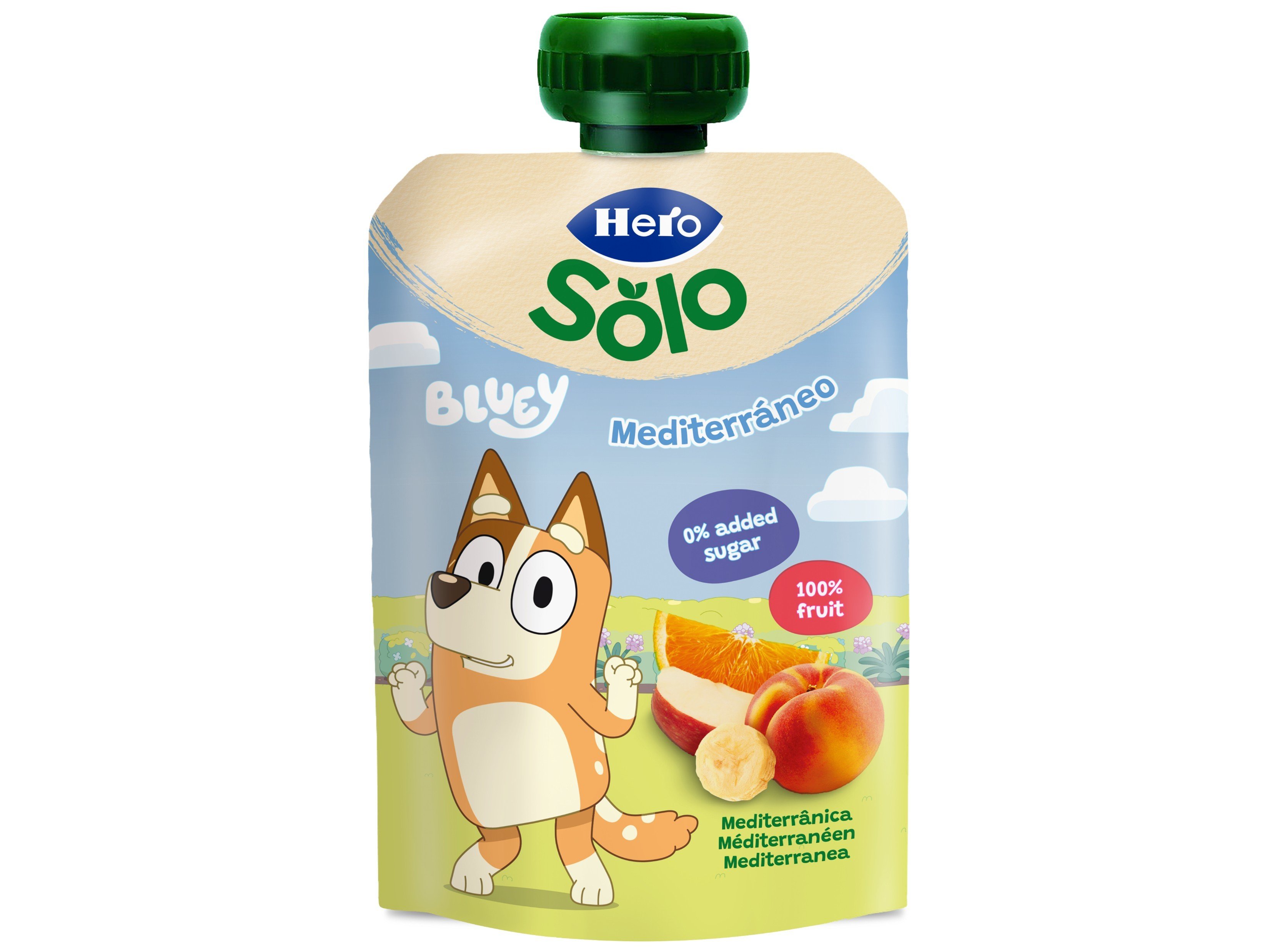 SAQUETA FRUTA HERO PÊSSEGO LARANJA BANANA E MAÇÃ 100GR