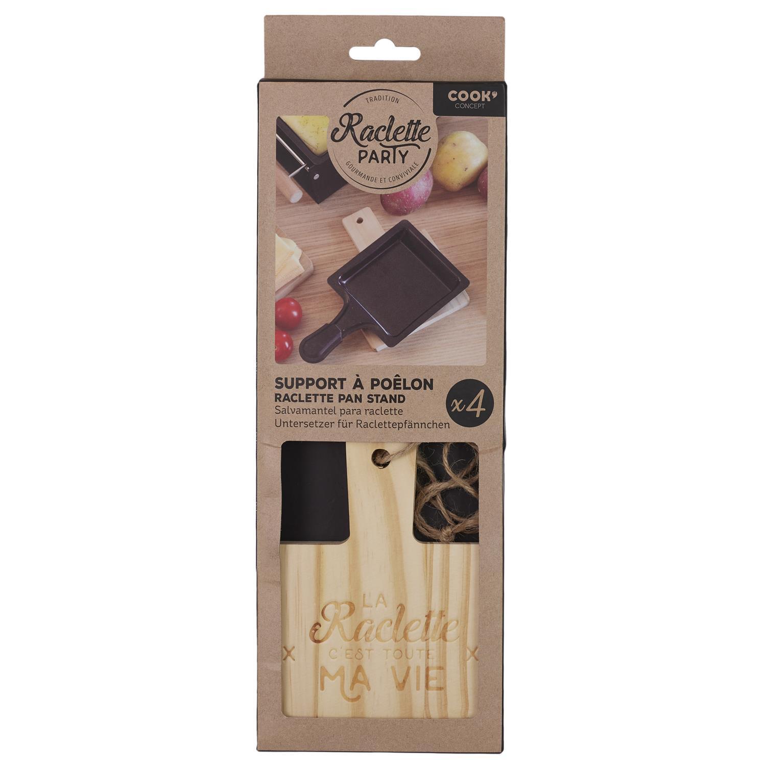 REPOSE POELON RACLETTE BOIS X4 PIECES