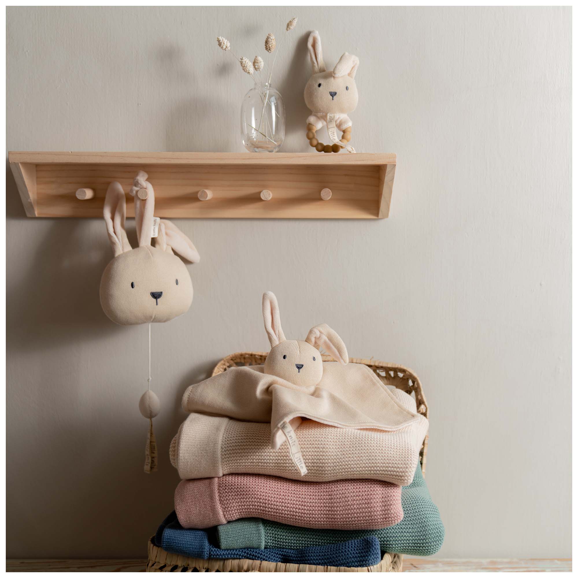 Prénatal muziekdoosje Little Knits wit