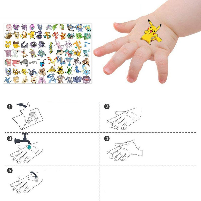Temporäre Kinder Tattoos Körper Sticker Aufkleber - Pokémon