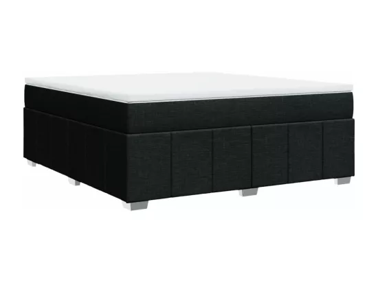 Sommier à lattes de lit avec matelas Noir 180x200 cm Tissu