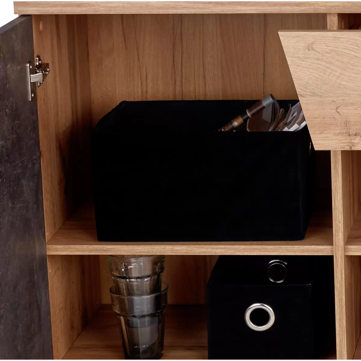Sideboard Venedig Betonoptik,Eiche