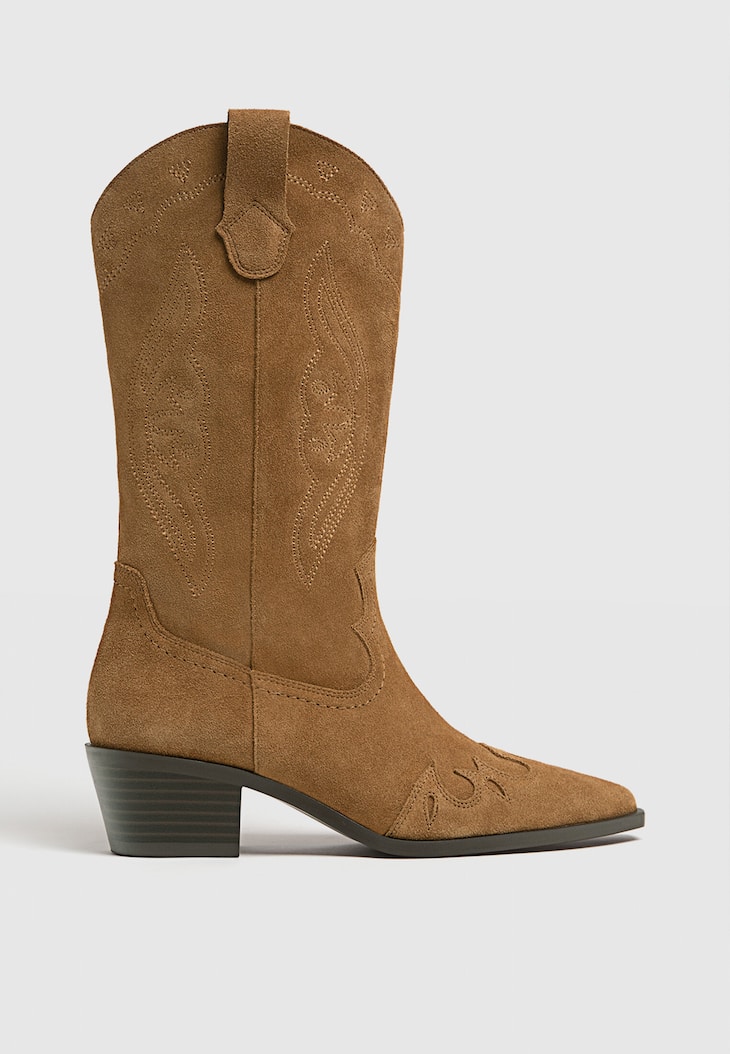 Botas de couro de cowboy