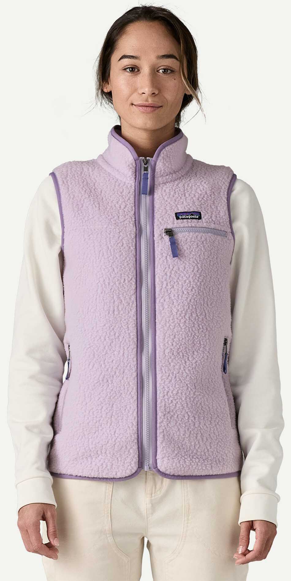Retro Pile Vest Dame Foxglove Purple