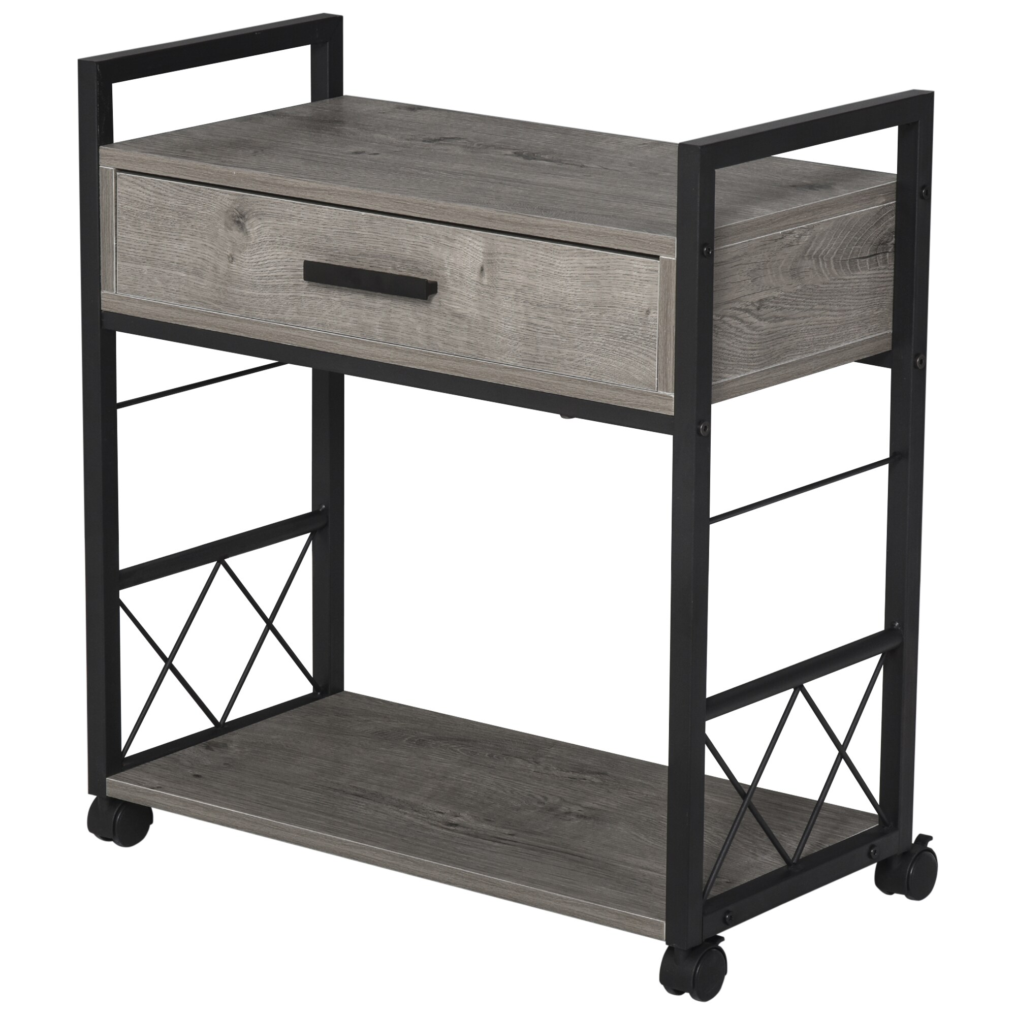 HOMCOM Mobiler Beistelltisch mit Schublade 60 x 30 x 65 cm (BxTxH)