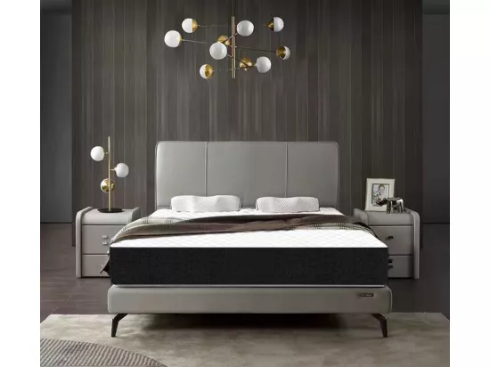 Europe Luxe Matelas 140x190 Mousse Memo - épaisseur 15cm - zones de confort mousse adaptative - Noir