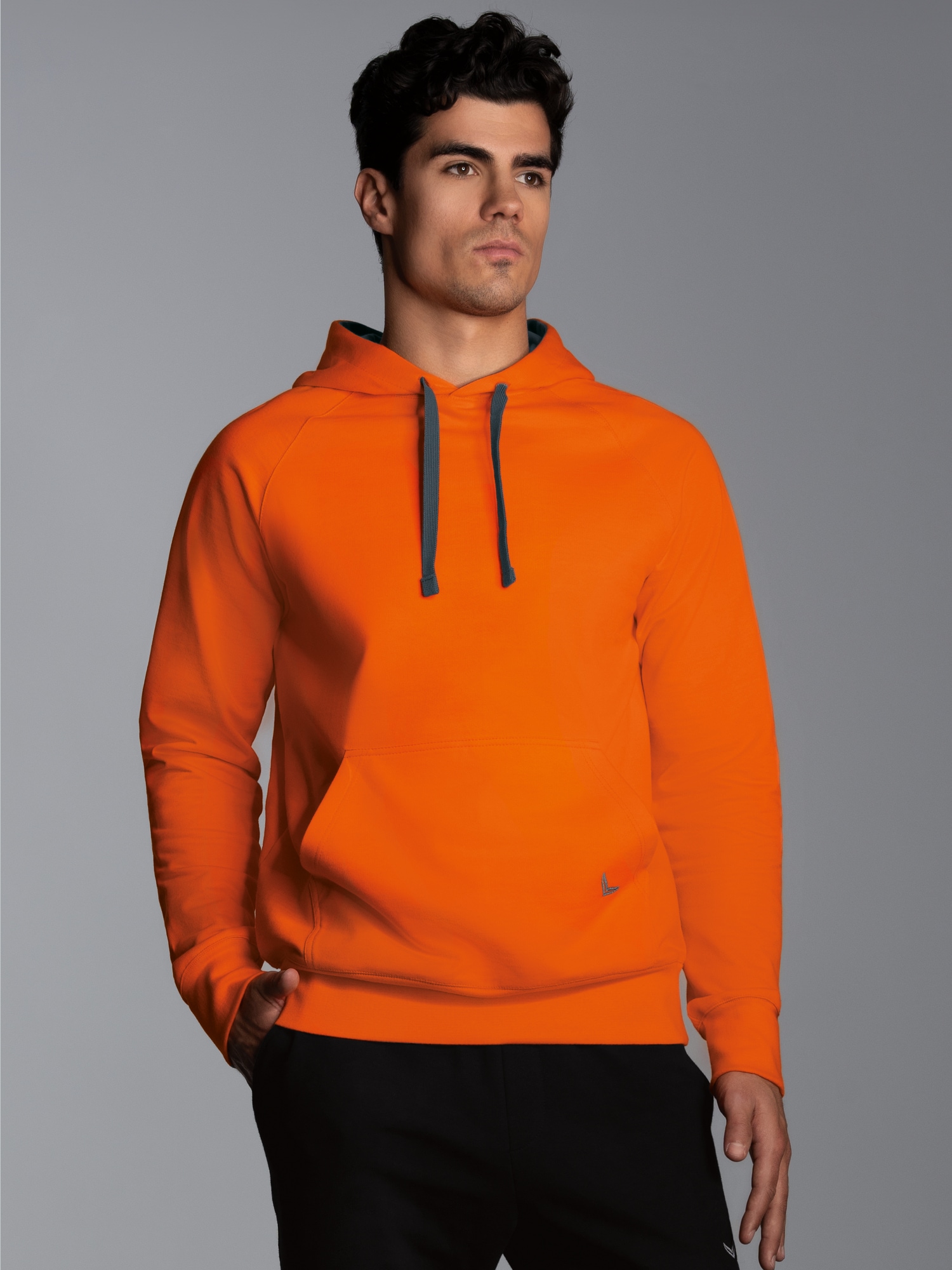Kapuzensweatshirt aus Biobaumwolle Mandarine
