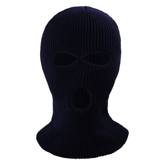 Vinter fuld ansigtsmaske Tre-huls Balaclava strikket hue hals damask