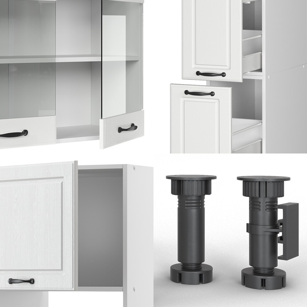 Vicco Küchenzeile Küchenblock Einbauküche R-Line 350 cm Landhaus Weiß Küche