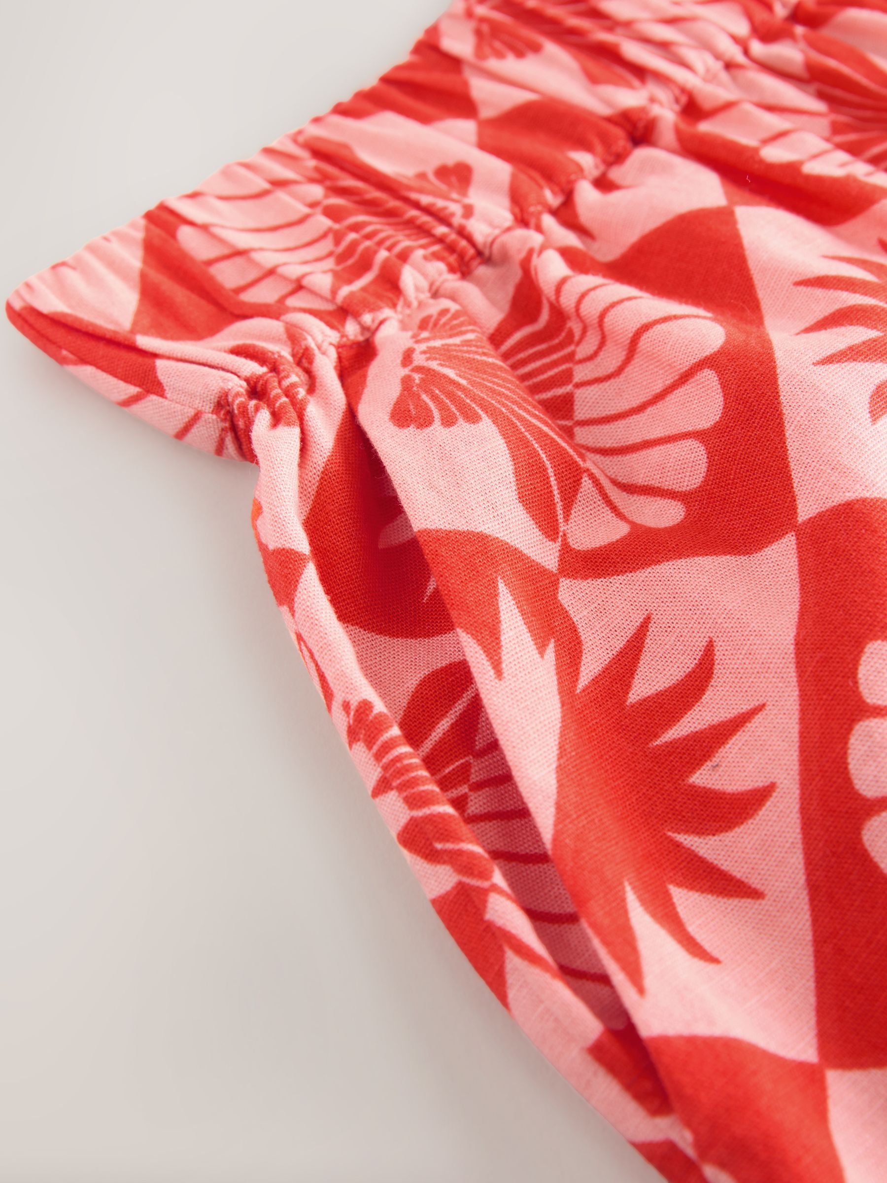 Rood/roze - Zomershort met linnen