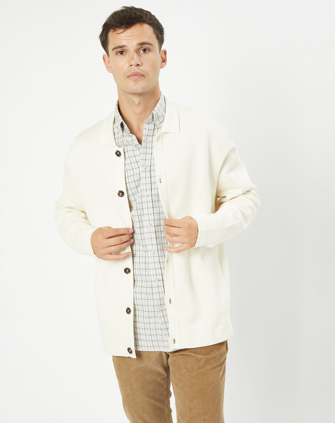 Hackett London Cardigan en Maille écrue