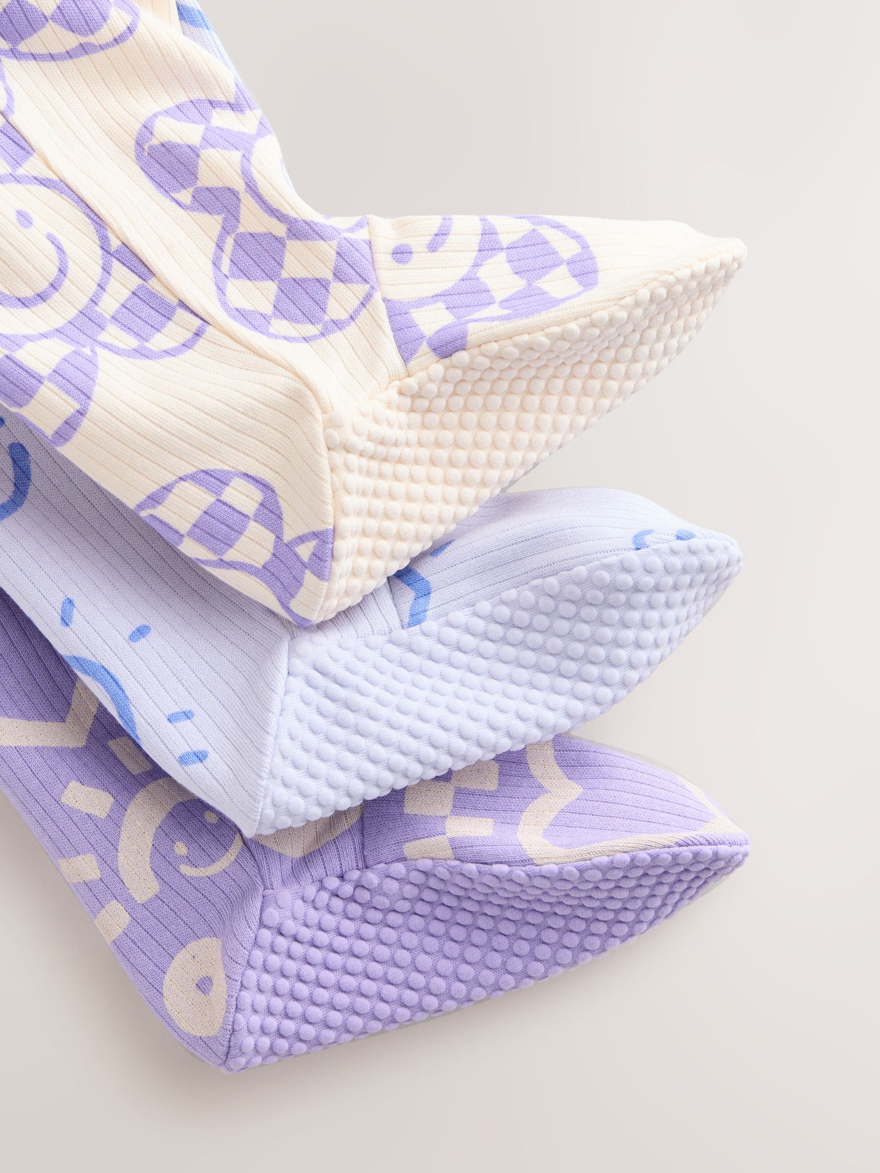 Lila-paars - Verpakking van 3 baby-slaappakjes met tweewegrits en bloemenprint (0mnd -3jr)