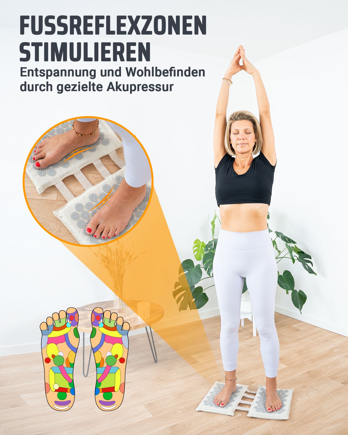 NEOLYMP Akupressur Fußmatte Beige