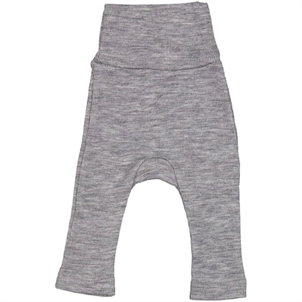 New Born Wool Rib Grey Melange Piva Bukser - MarMar