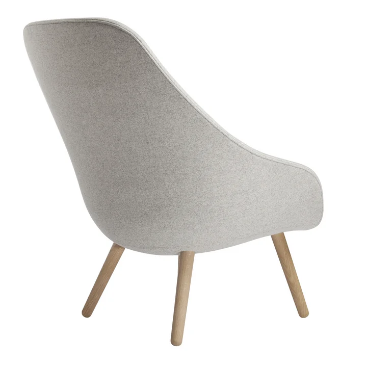 HAY - About A Lounge Chair, High / AAL 92, Remix hellgrau mit Sitzkissen (123)