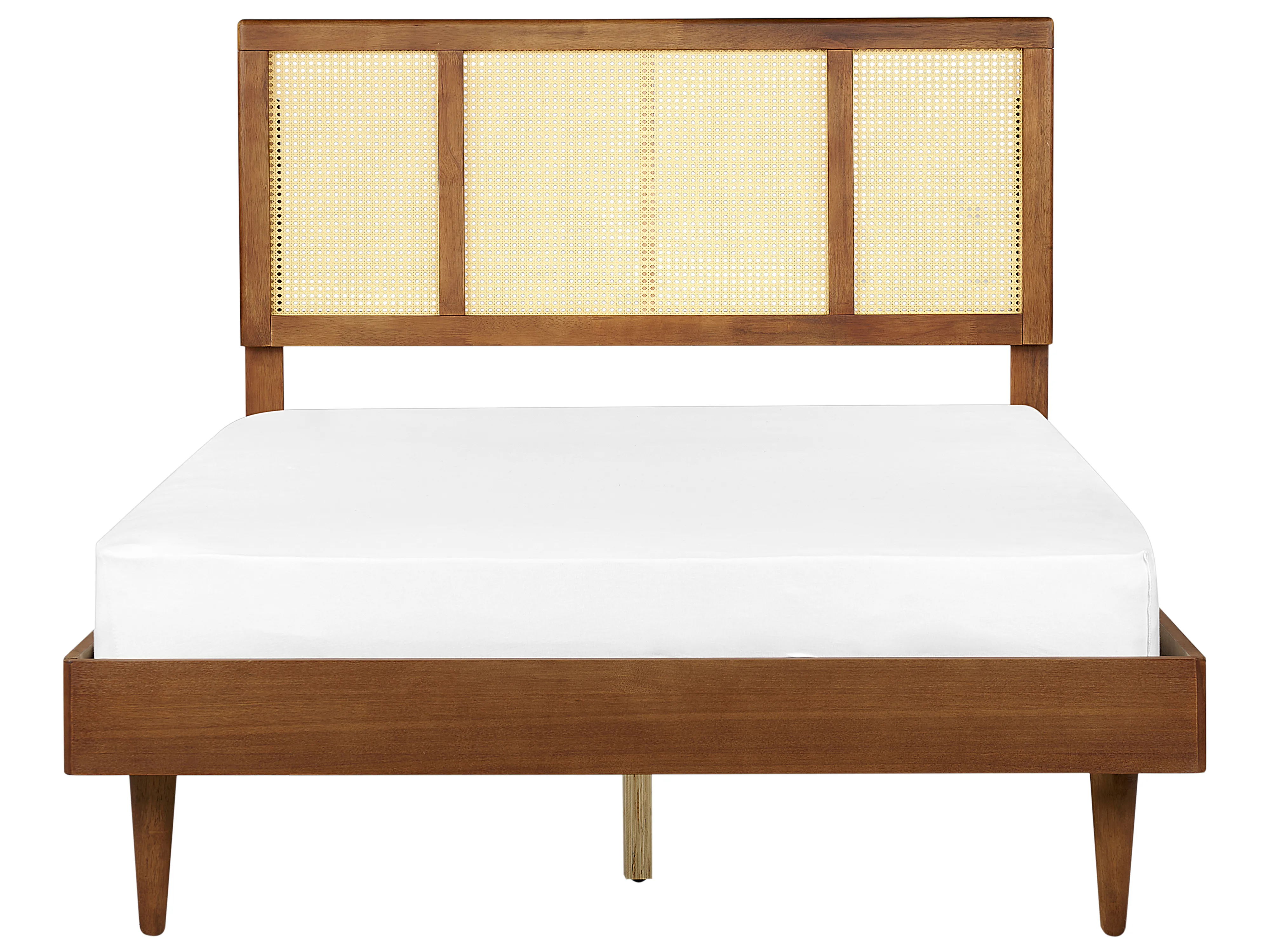 Bed met LED-verlichting Rotan AURAY 140 x 200 cm Bruin