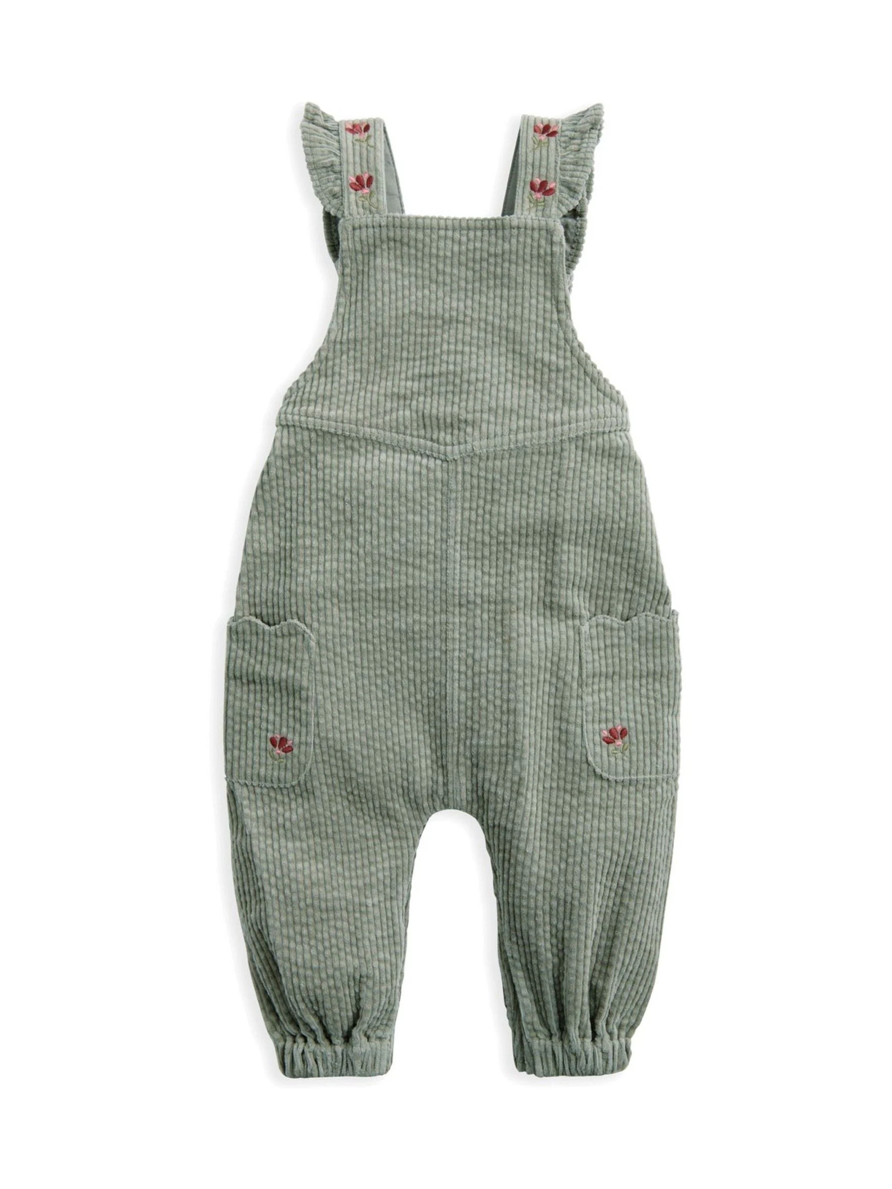 Mamas & Papas Embroidered Cord Dungarees and Bodysuit Set