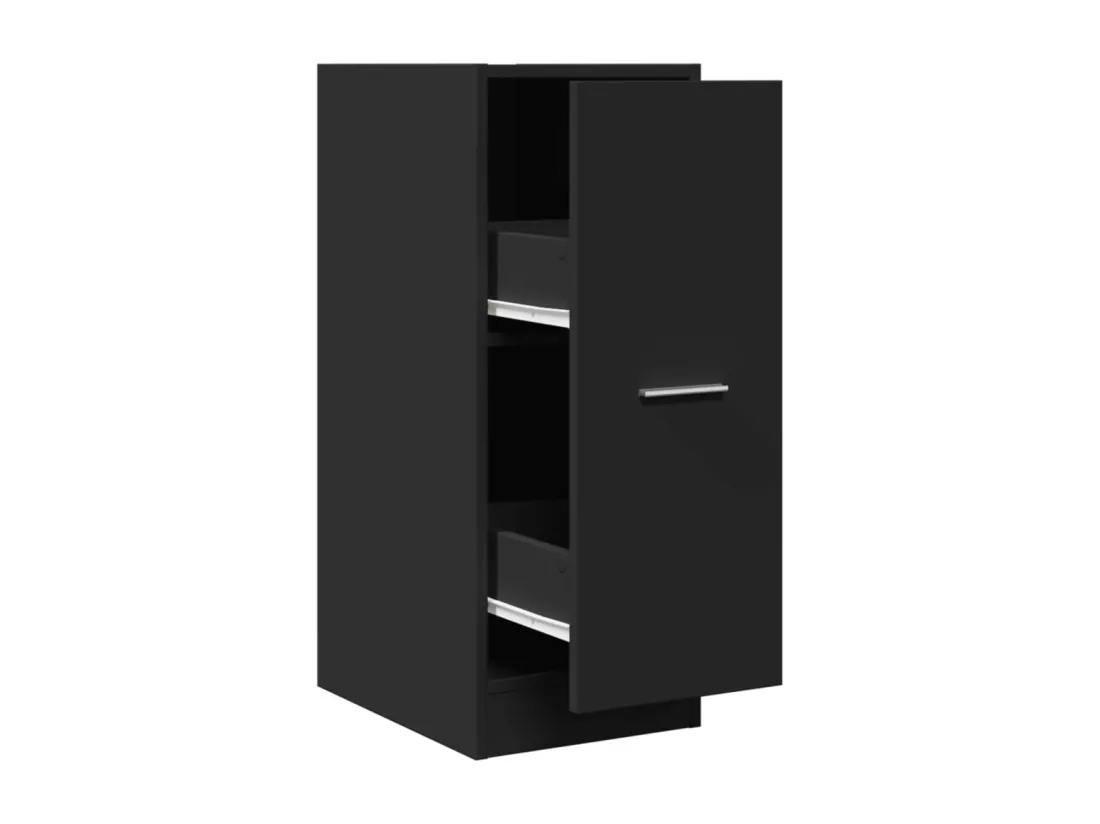 Armoire d'apothicaire noir 30x41x77,5 cm bois d'ingénierie