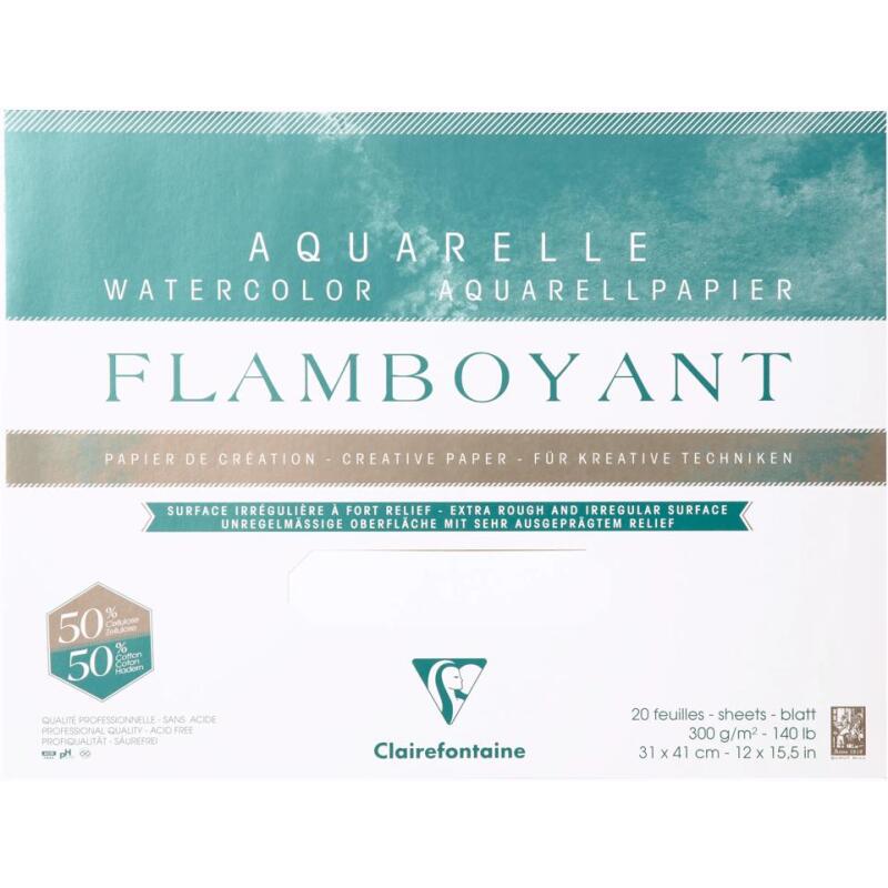 Flamboyant bloc collé 4 côtés 20F 31x41cm 300g