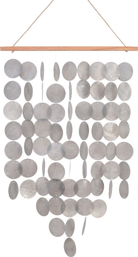 Decoris tuinwanddecoratie schelpen Deena grijs 35 x 15 x 63 cm