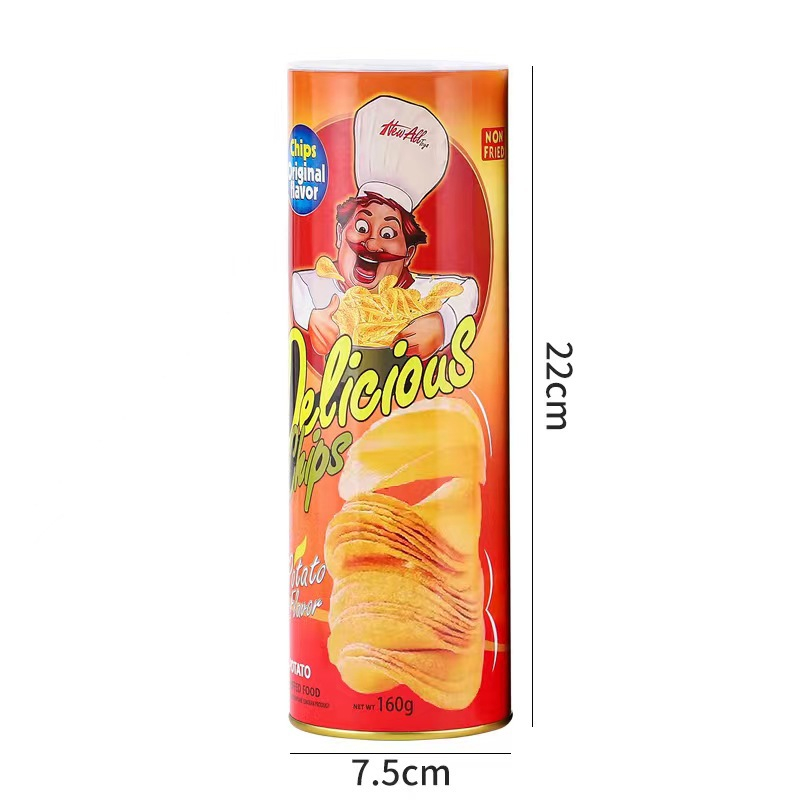 (Ø7.5x22cm) Kartoffelchips Pop-up Dose Lustiger Spielzeug Prank Springende Schlange Scherzartikel - Delicious Chips