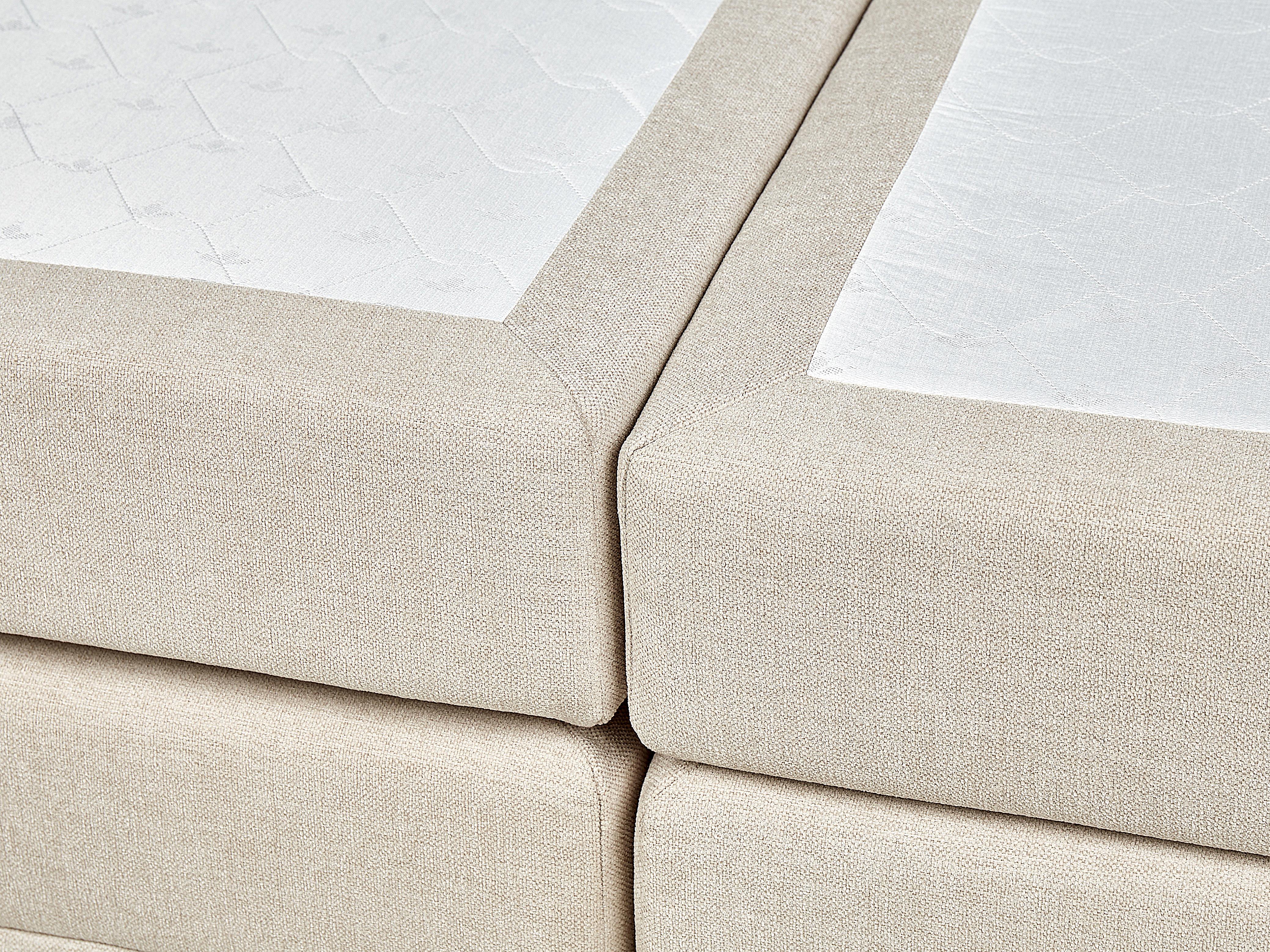 Boxspring met opbergruimte Stof ARISTOCRAT 160 x 200 cm Lichtbeige